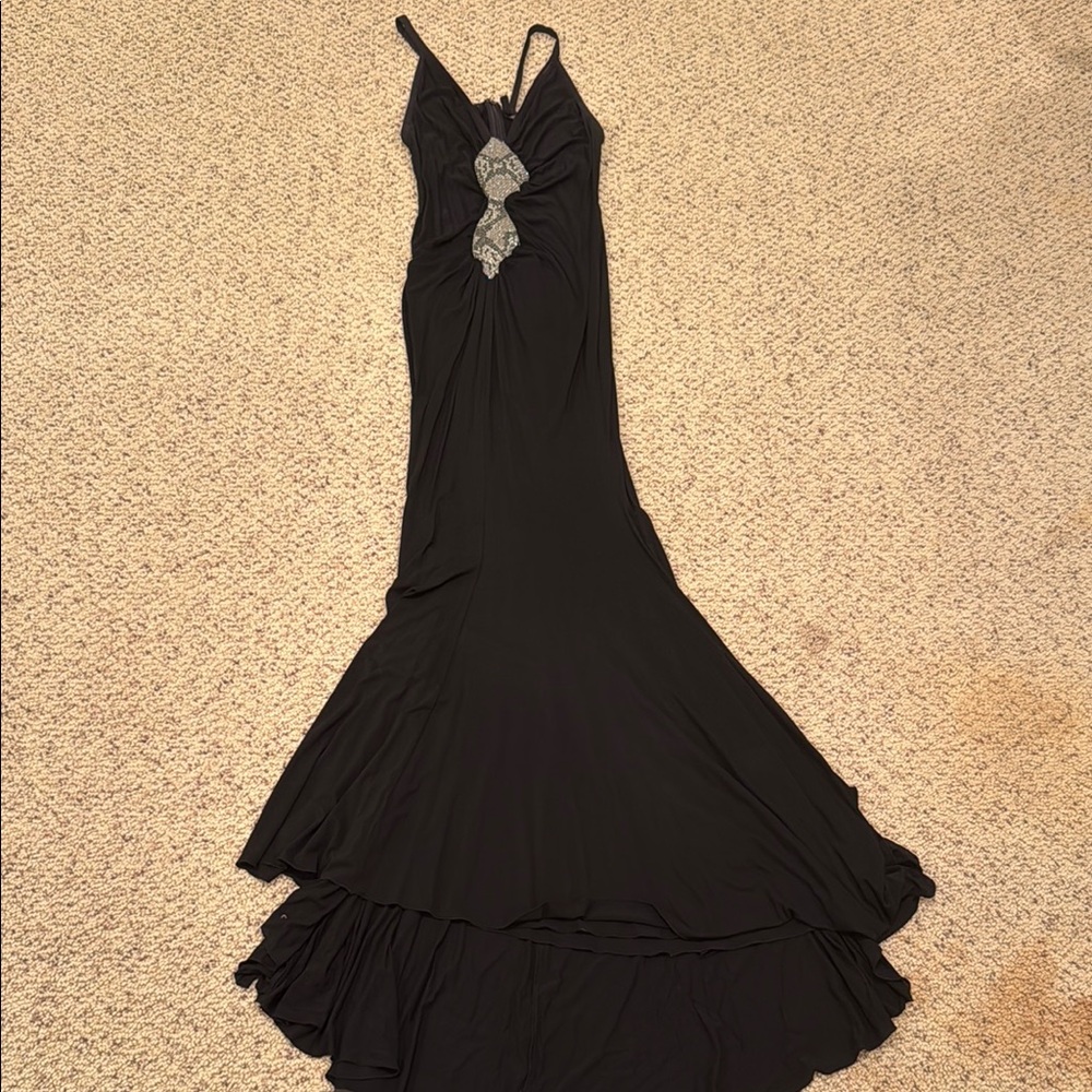 Roberto Cavalli Elegant Jersey Stretchy Black Evening Gown size 46